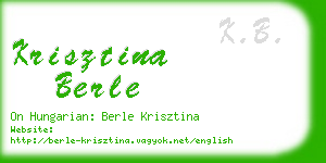 krisztina berle business card